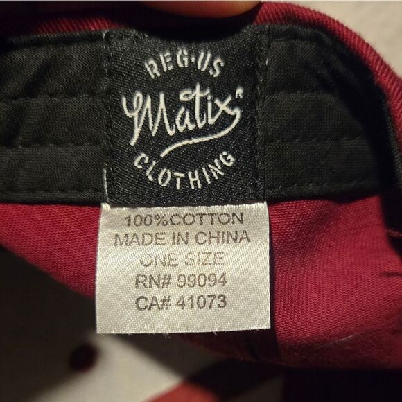 Matix Outdoor Snap Back Hat Cap Mens Casual Maroon Black Front Logo - Picture 7 of 8